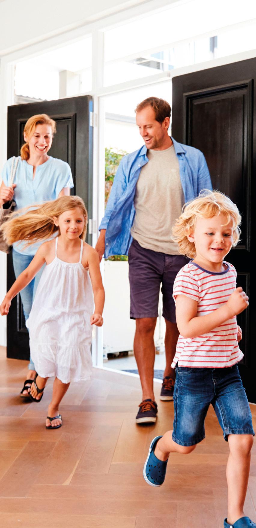 Family arriving home