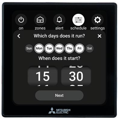 ZoneIQ schedule - select days and time