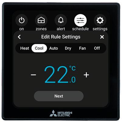 ZoneIQ schedule - set temperature and mode